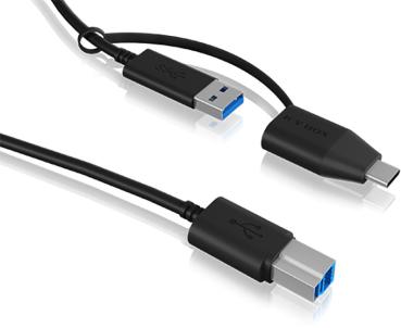 AUKEY USB-B 3.2 G1 zu USB-A & C IB-CB032 5Gbit/s, 100cm