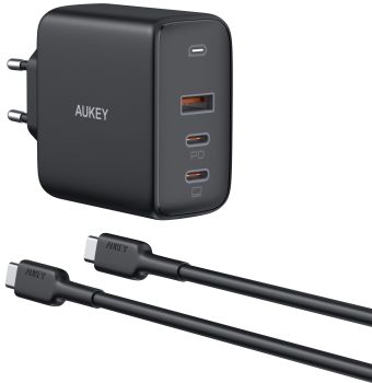 AUKEY Omnia Mix3 90W 3-Port PD GaN PA-B6S Bundle 3-Port 2xUSB-C&1xUSB-A&Cable