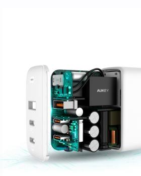 AUKEY Omnia Mix3 90W 3-Port PD GaN PA-B6S-WT 3-Port 2xUSB-C&1xUSB-A,WT