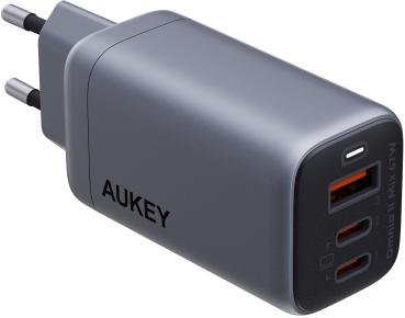 AUKEY OmniaMix II 67W GaN PD PA-B6U GY 3-Port, Wall Charger