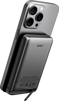 Aukey magfusion 6700mah pb-ms05 gr powerbank qi2 wireless grey - Aukey-pb-ms05-gr-0689323789184-02.jpg