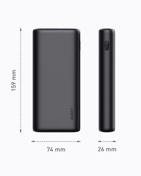 AUKEY Sprint Go 20000mAh Powerb. PB-Y37 black, 65W 2xUSB-C,1x USB-A