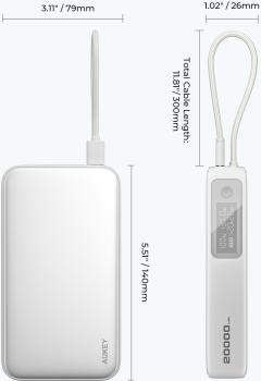 Aukey spark sling 20000mah pb-y48 wh 100w pd bild-in-usb-c, white - Aukey-pb-y48-wh-0689323788392-04.jpg