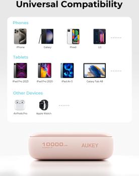 Aukey spark mini 10000, 20w, pd,qc pb-y55 pi powerbank,pink,usb-c,usb-a - Aukey-pb-y55-pi-0689323788316-10.jpg