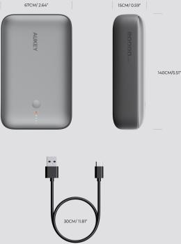 Aukey spark mini 20000, 20w, pd,qc pb-y57 gr powerbank, gray,usb-c,usb-a - Aukey-pb-y57-gr-0689323788330-04.jpg