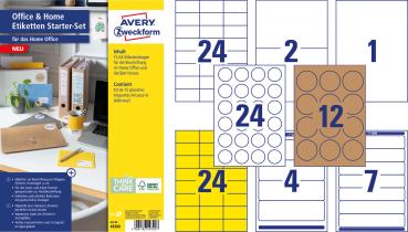 AVERY ZWECKFORM Etiketten Starter-Set 49300Z ass., perm. 15 Blatt