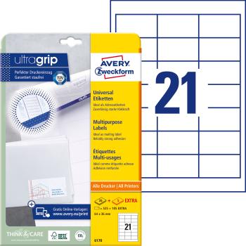 AVERY ZWECKFORM Universaletiketten 64x36mm 6170 weiss 630 Stk./25 + 5 Blatt