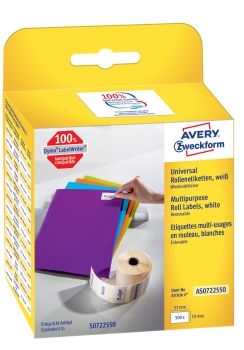 AVERY ZWECKFORM Universal-Etiketten 19x51mm AS0722550 weiss, Rolle 500 STück