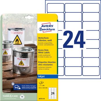 AVERY ZWECKFORM Etiketten 63,5×33,9mm J4773-10 240 Stück