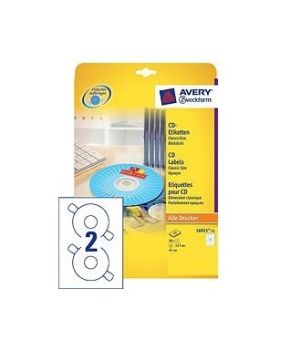 AVERY ZWECKFORM CD-Etiketten 117mm L6015-25 Universal, weiss 25Bl./2Stk.