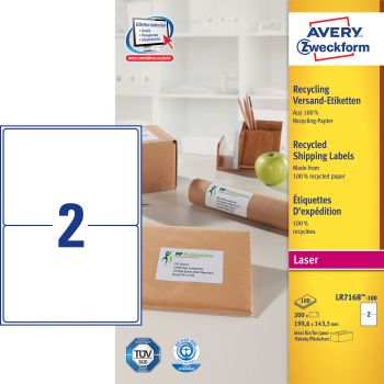 AVERY ZWECKFORM Adressetiketten 199,6x143,5mm LR7168100 recycling 200 Stück