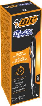 BIC Gel-ocity quick dry 949873 schwarz, 12 Stück