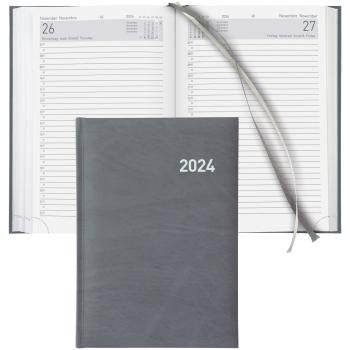 BIELLA Geschäftsagenda Executive 2024 06510250024U grau, 1T/S, 14,5x20,5cm