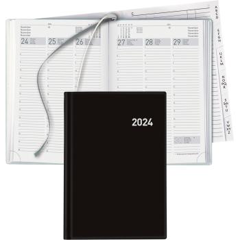 BIELLA Geschäftsagenda Terminia 2024 17535020024U schwarz, 1W/2S, 14,5x20,5cm