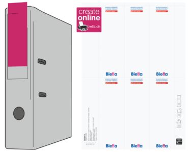 BIELLA Rückenschild Ordner 7cm 19016700U 25 Stück 51x145mm