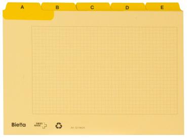BIELLA Kartei-Leitkarten A6 21962520U gelb,A-Z,verstärkt,25-teilig