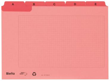 BIELLA Kartei-Leitkarten A6 21962545U rot,A-Z,verstärkt,25-teilig