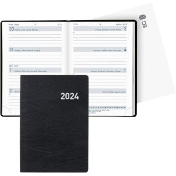 BIELLA Taschenagenda Mittelformat2024 22301020024U schwarz, 3½T/S, 7,6x11cm