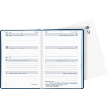 BIELLA Taschenagenda Mittelformat2024 22301050024U blau, 3½T/S, 7,6x11cm