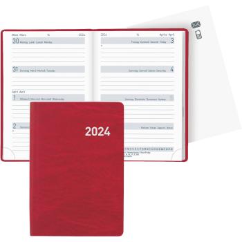 BIELLA Taschenagenda Mittelformat2024 22301450024U rot, 3½T/S, 7,6x11cm, d/f/i/e