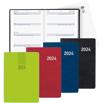 BIELLA Taschenagenda Mittelformat2024 22301450024U rot, 3½T/S, 7,6x11cm, d/f/i/e