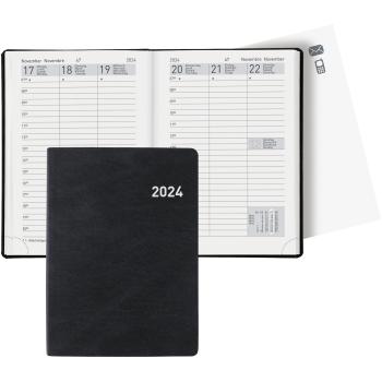 BIELLA Taschenagenda Rex 2024 25301020024U schwarz, 1W/2S, 10,1x14,2cm