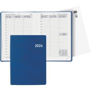 BIELLA Taschenagenda Rex 2024 25301050024U blau, 1W/2S, 10,1x14,2cm