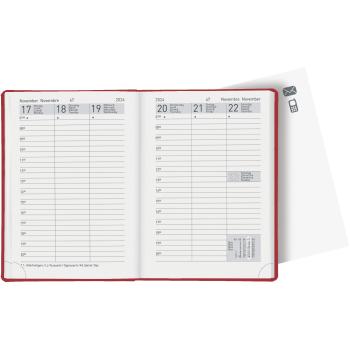 BIELLA Taschenagenda Rex 2024 25301450024U rot, 1W/2S, 10,1x14,2cm