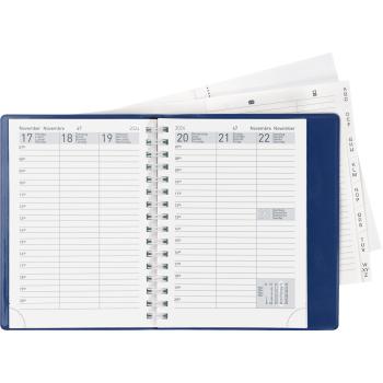 BIELLA Taschenagenda Rex Wire-O 2024 25773050024U blau, 1W/2S, 10,1x14,2cm