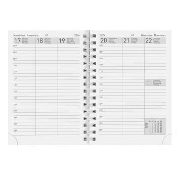 BIELLA Taschenagenda Rex Wire-O 2024 25778000024U Ersatz, 1W/2S, 10,1x14,2cm