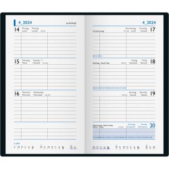 BIELLA Taschenagenda Budget 2024 30360020024U schwarz, 3½T/S, 8,7x15,3cm