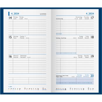 BIELLA Taschenagenda Colorful 2024 30760050024U blau, 3½T/S, 8,7x15,3cm