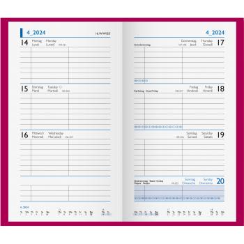 BIELLA Taschenagenda Colorful 2024 30760400024U pink, 3½T/S, 8,7x15,3cm