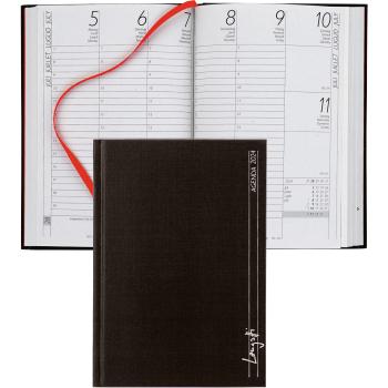 BIELLA Taschenagenda Longatti 2024 32714020024U schwarz, 1W/2S, 10,4x14,8cm