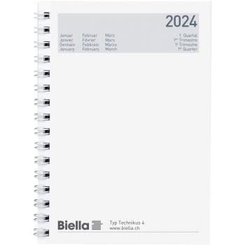 BIELLA Agenda Technikus 4 Wire-O2024 34141020024U schwarz, 1T/S, 10,1x14,2cm