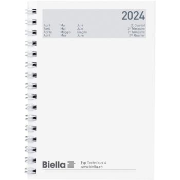 BIELLA Agenda Technikus 4 Wire-O2024 34141020024U schwarz, 1T/S, 10,1x14,2cm