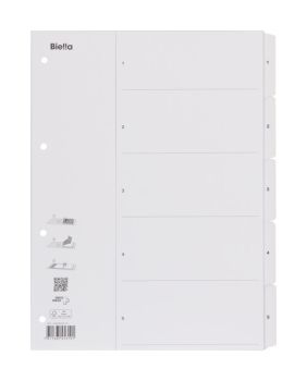 BIELLA Register Karton, SmartIndex A4 46940501U 1-5, weiss