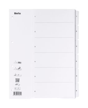 BIELLA Register Karton, SmartIndex A4 46940601U 1-6, weiss