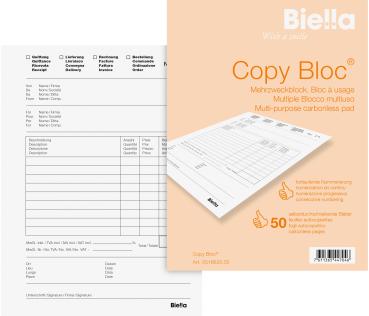 BIELLA Durchschreibeblock Copy A6 51662500U weiss 4-sprachig, Mehrzweck