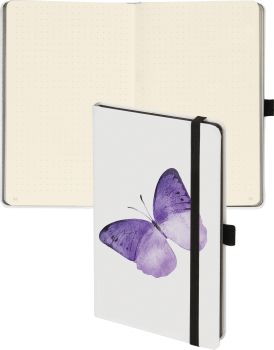 BIELLA Notizbuch KompagnonWhiteTrend 5845337422U Butterfly,gepunkt. 12.5x19.5cm