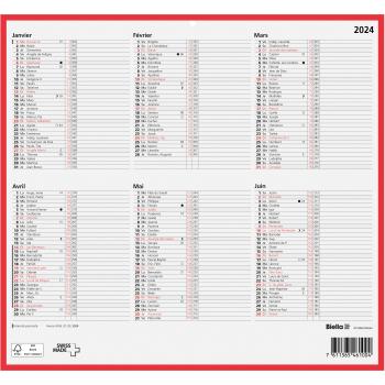 BIELLA Tafelkalender 2024 71006900024U ½J/S, 32x29,7cm, fr.