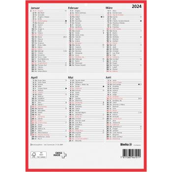 BIELLA Tafelkalender 2024 71006910024U ½J/S, 21x29,7cm, dt.