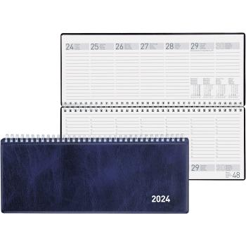 BIELLA Pultkalender Seplana Wire-2024 88371050024U blau, 1W/2S, 29,8x11,7cm