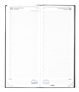 BREPOLS Agenda Saturnus 111 Lima 2024 26.3.0044 schwarz, 1T/S, 13.5x33cm