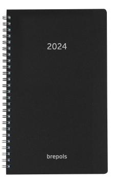 BREPOLS Agenda Breform Polypro 2024 26.3.0116 schwarz, 1T/S, 10.5x17cm