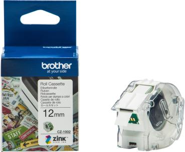 BROTHER Colour Paper Tape 12mm/5m CZ-1002 VC-500W Compact Label Printer