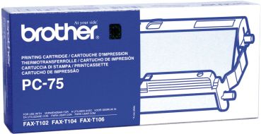 BROTHER Druckkassette m. Filmrolle PC-75 Fax T102/104/106 140 Seiten