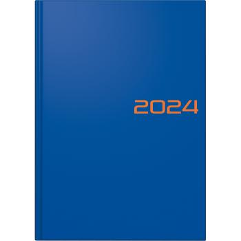 BRUNNEN Buchkalender 2024 1079561034 blau, d/e/f/i/sp/h 1T/S A5