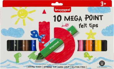 BRUYNZEEL Fasermalerset Kids Mega Point 60122002 10 Farben