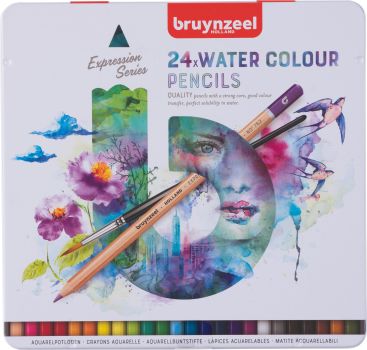 BRUYNZEEL Aquarellfarbstifte Expression 60313024 24 Farben Metalletui